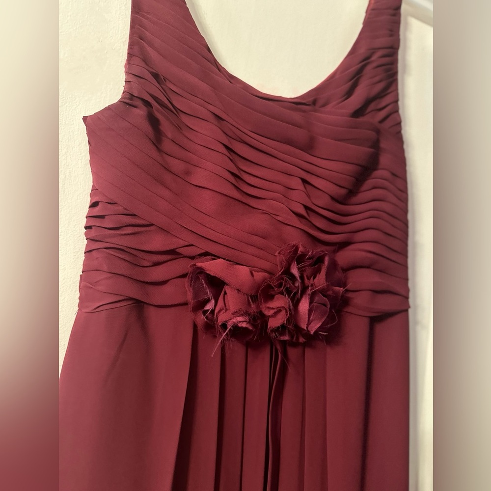 Junior bridesmaids gown kids size 14- burgundy color